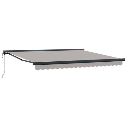 Einziehbare Markise Hellgrau 400 × 300 cm Stoff, Metall