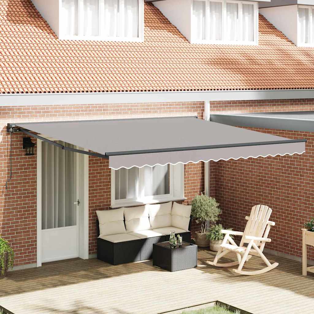 Einziehbare Markise Hellgrau 400x300 cm Stoff