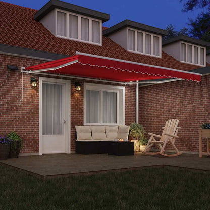 Einziehbare Markise mit Rot 400 x 300 cm Stoff