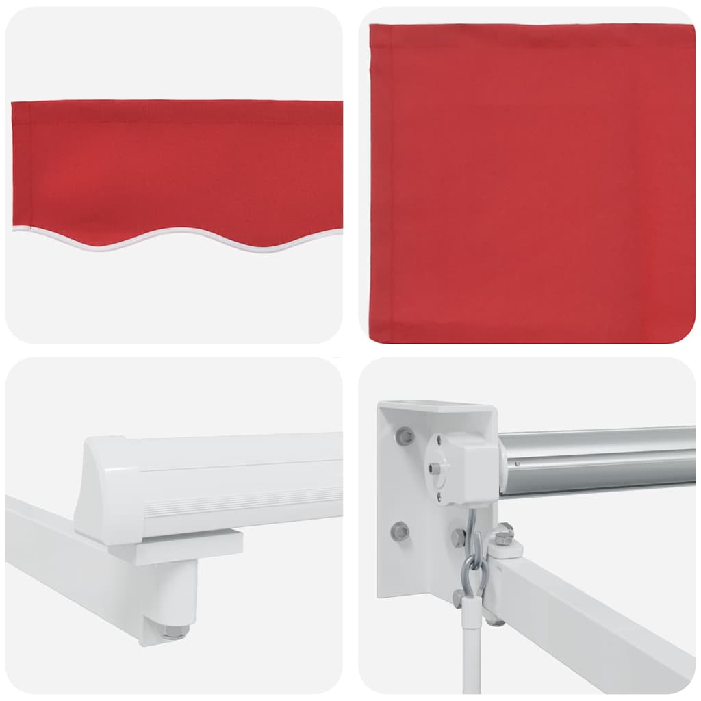 Einziehbare Markise Rot 400 × 300 cm Polyester