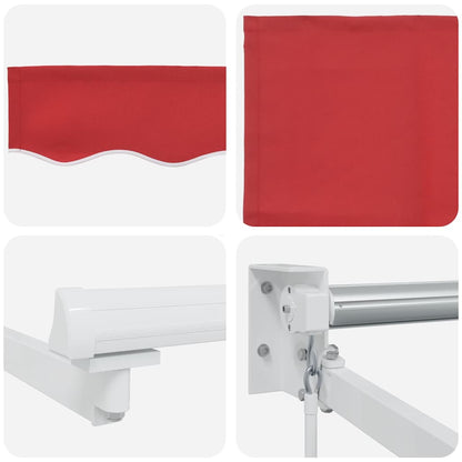 Einziehbare Markise Rot 400 × 300 cm Polyester