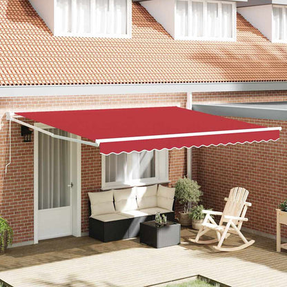 Einziehbare Markise Rot 400 × 300 cm Polyester