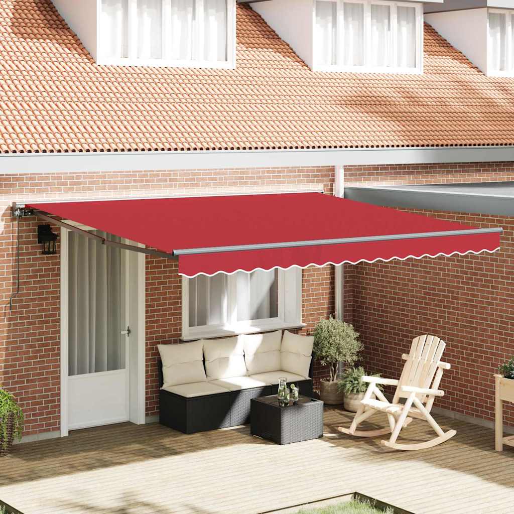 Einziehbare Markise Rot 400x300 cm Stoff
