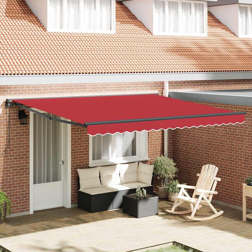 Einziehbare Markise Rot 400x300 cm Stoff