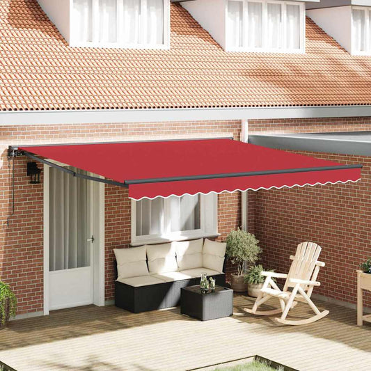 Einziehbare Markise Rot 400x300 cm Stoff
