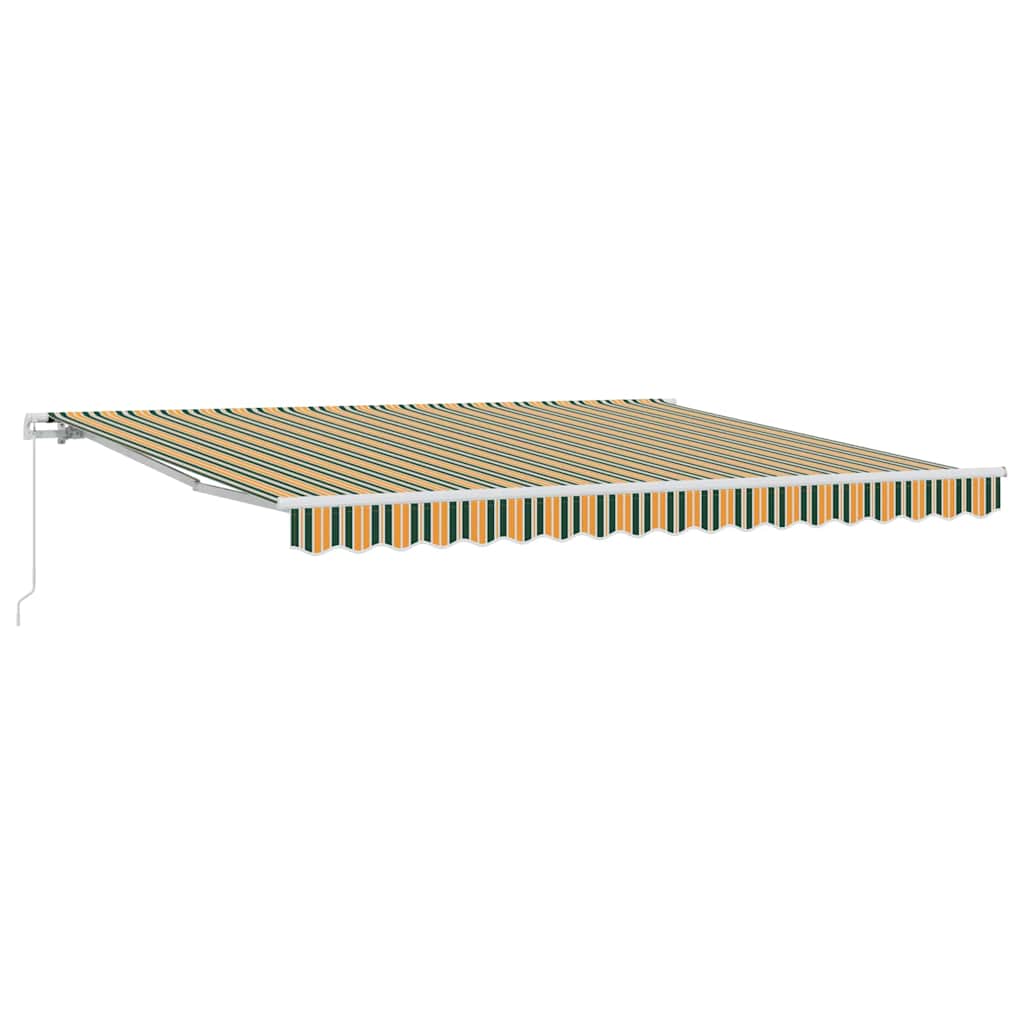 Einziehbare Markise Grün und Gelb 400 × 300 cm Polyester