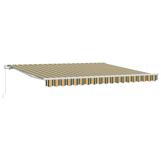 Einziehbare Markise Grün und Gelb 400 × 300 cm Polyester