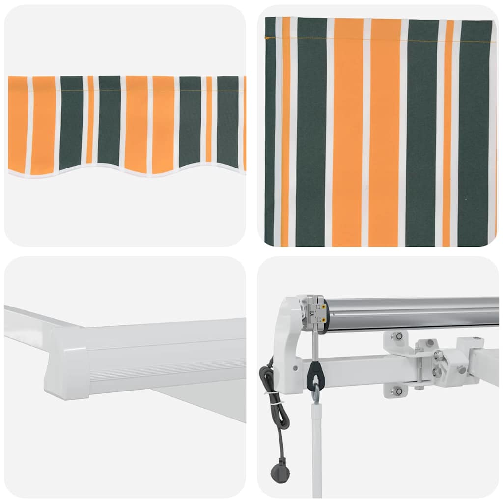 Einziehbare Markise 400 × 300 cm Grün und Gelb