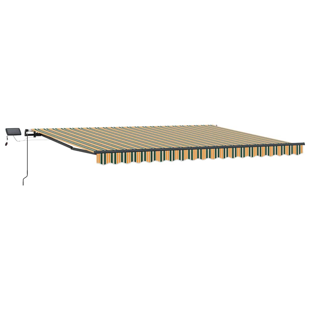 Einziehbare Markise Grün und Gelb 400 × 300 cm Stoff