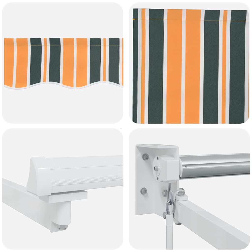 Einziehbare Markise Grün und Gelb 400 × 300 cm Polyester