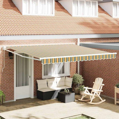 Einziehbare Markise Grün und Gelb 400 × 300 cm Polyester