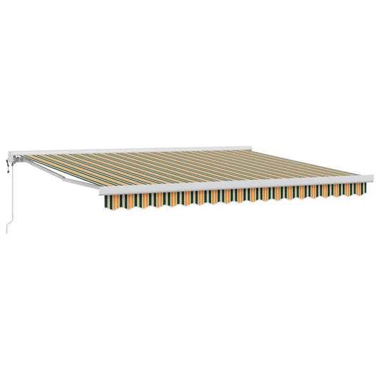 Einziehbare Markise Grün und Gelb 400 × 300 cm Stoff, Metall