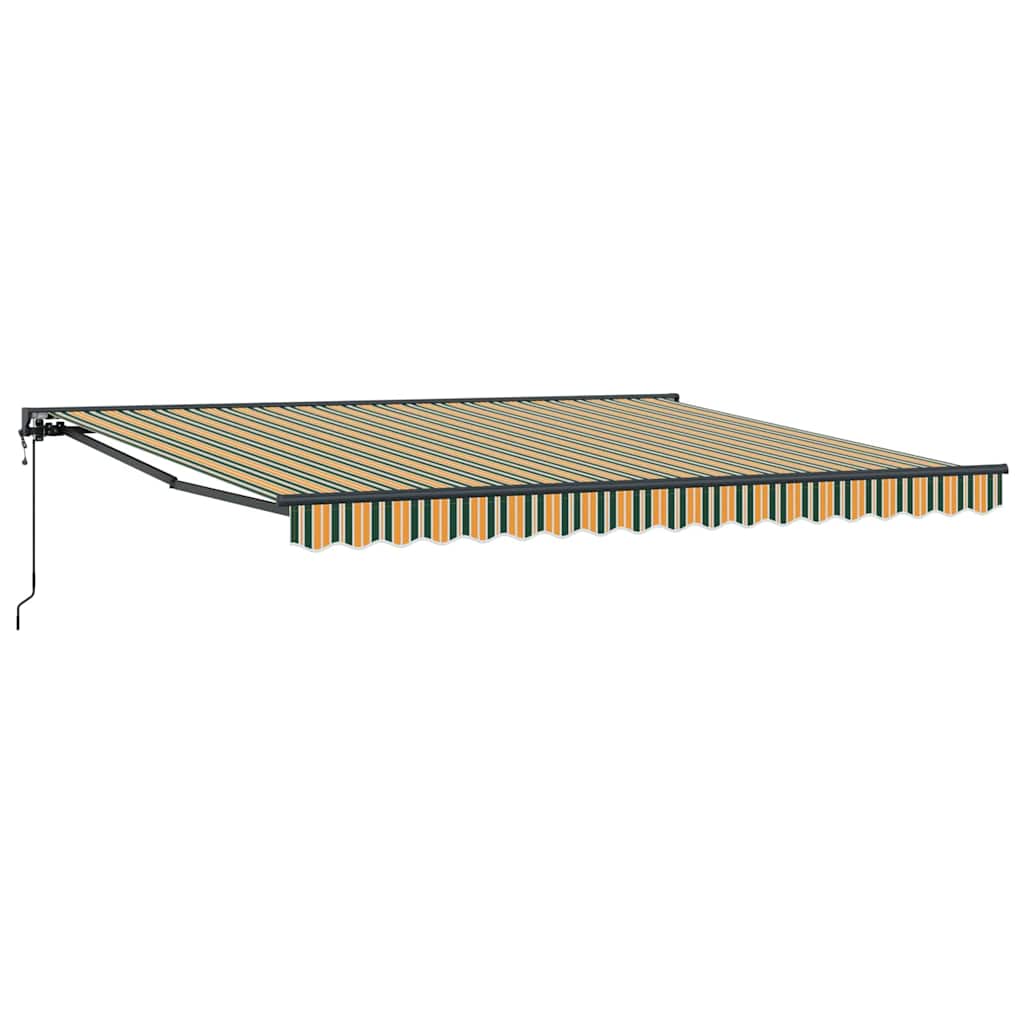 Einziehbare Markise Grün und Gelb 400x300 cm Stoff