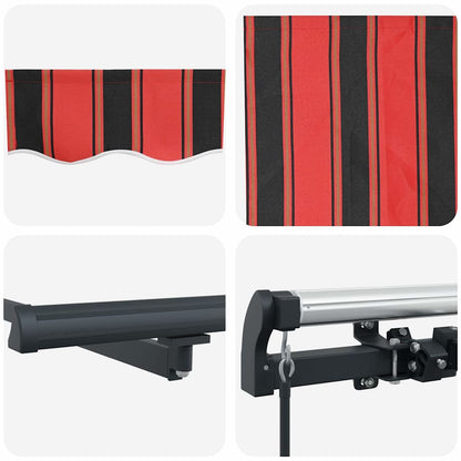 Einziehbare Markise Orange und Braun 400 x 350 cm Stoff