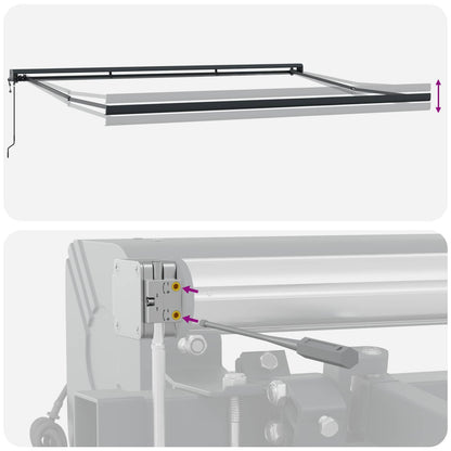 Einziehbare Markise Gelb und Orange 400 x 350 cm Stoff