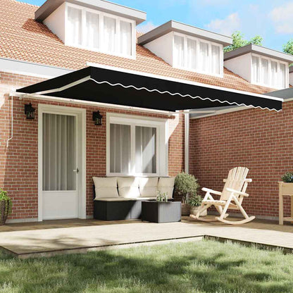 Einziehbare Markise Schwarz 400 × 350 cm Polyester