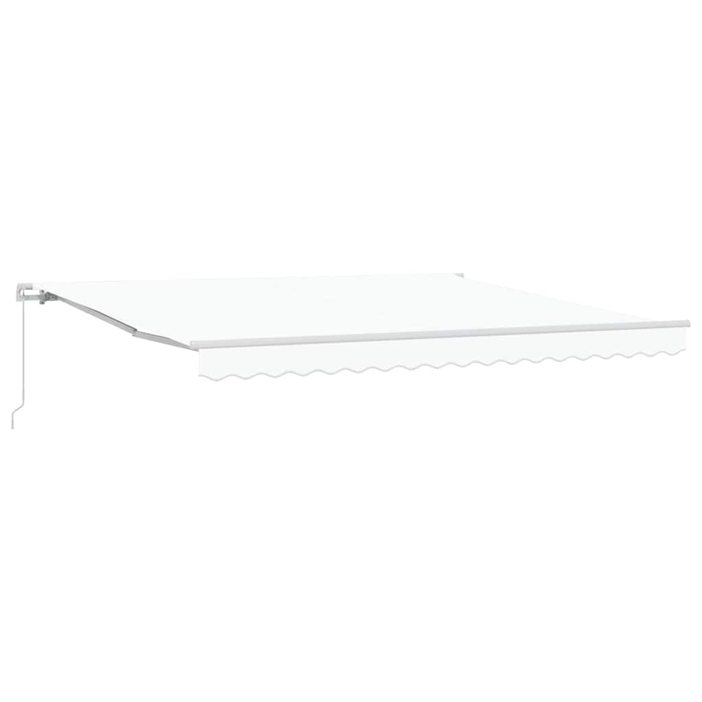 Einziehbare Markise Weiß 400 × 350 cm Stoff, Metall