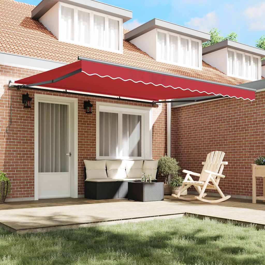 Einziehbare Markise Rot 400 × 350 cm Stoff
