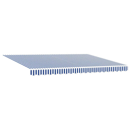 Einziehbare Markise Blau und weiß 450 × 300 cm Stoff, Metall