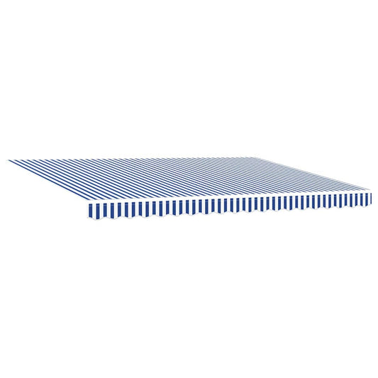 Einziehbare Markise Blau und weiß 450 × 300 cm Stoff, Metall