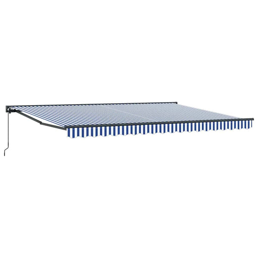 Einziehbare Markise Blau und Weiß 450x300 cm Stoff