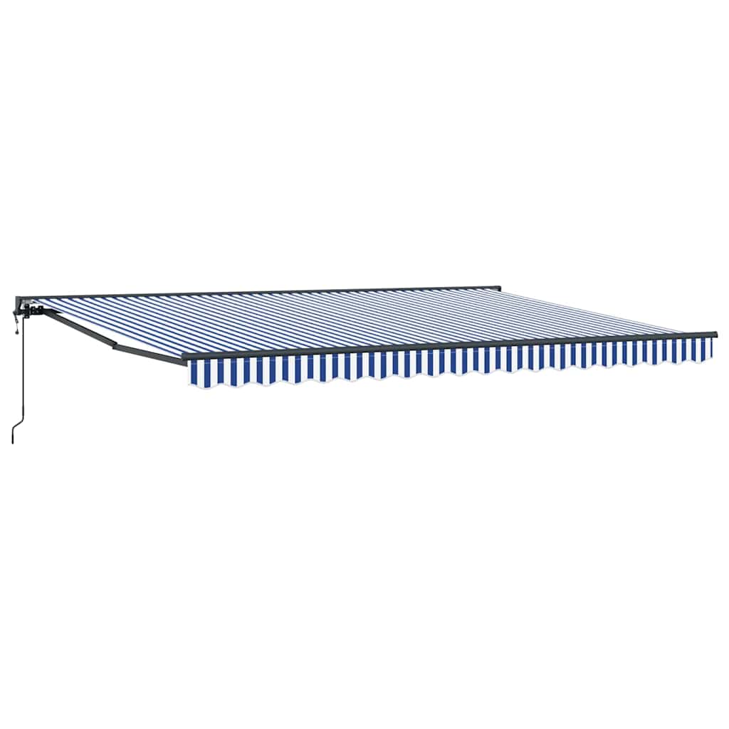 Einziehbare Markise Blau und Weiß 450x300 cm Stoff