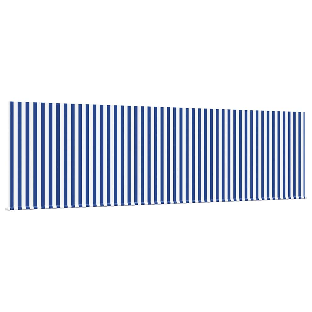 Einziehbare Markise Blau und weiß 450 × 300 cm Stoff