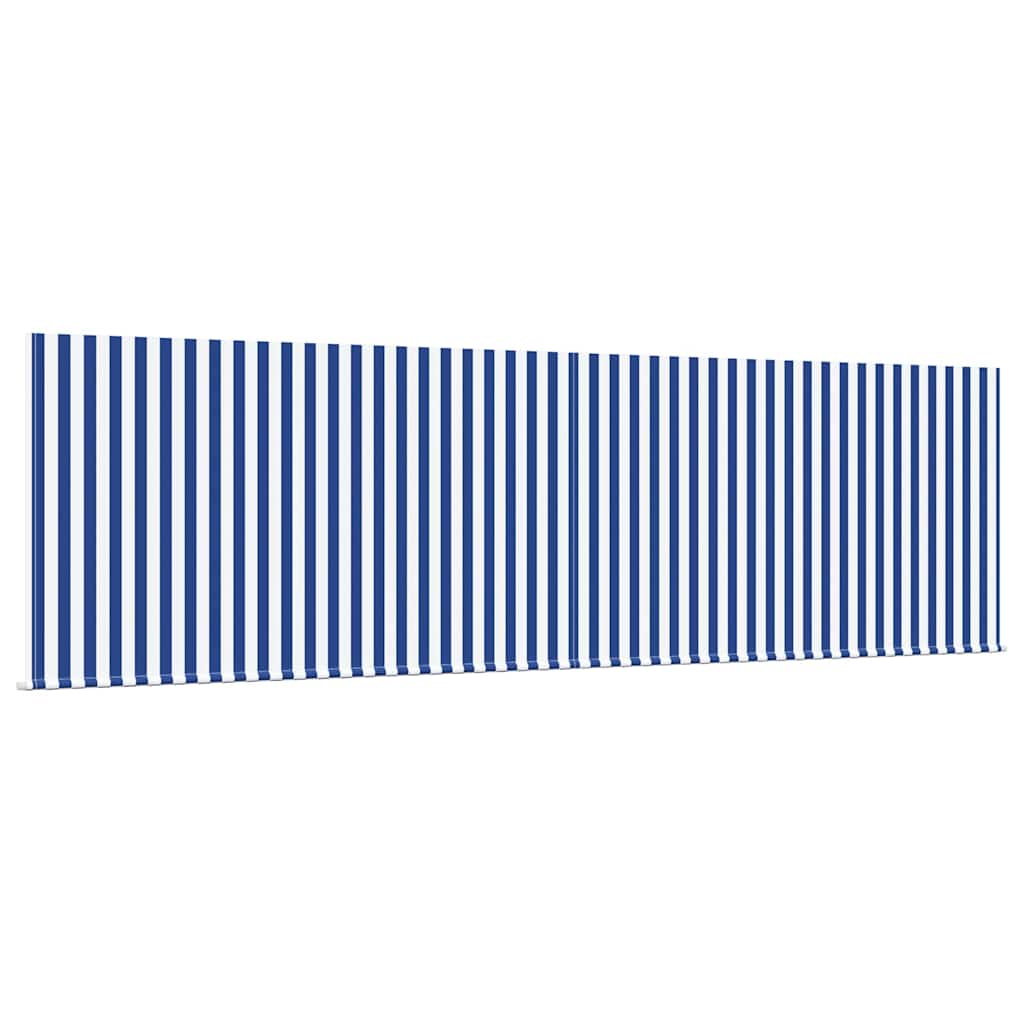 Einziehbare Markise Blau und weiß 450 × 300 cm Stoff