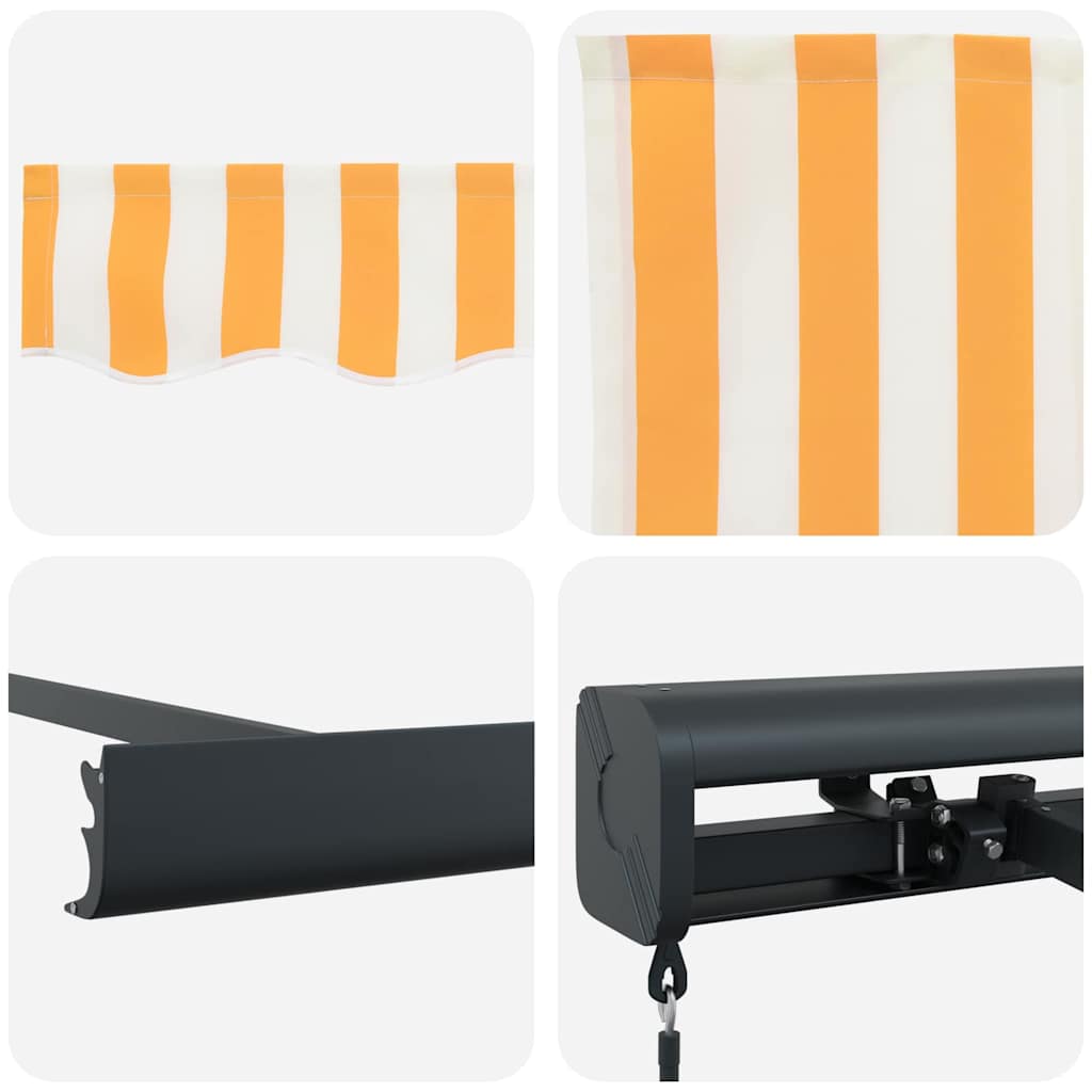 Einziehbare Markise Orange und Weiß 450 x 300 cm