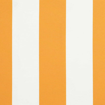 Einziehbare Markise Orange und Weiß 450 × 300 cm Stoff, Metall
