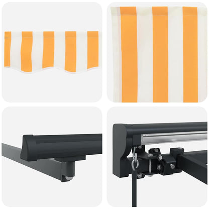 Einziehbare Markise Orange und Weiß 450x300 cm Stoff