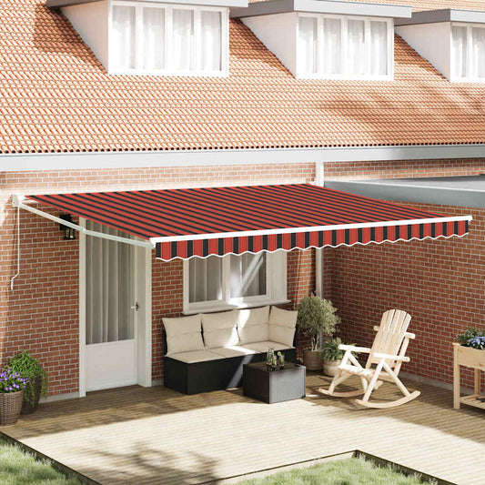 Einziehbare Markise Orange und Braun 450 × 300 cm Stoff, Metall