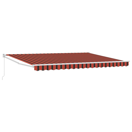 Einziehbare Markise Orange und Braun 450 × 300 cm Stoff, Metall