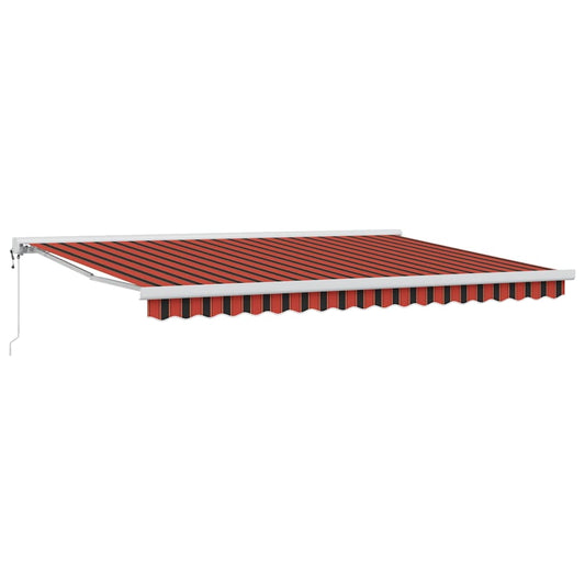 Einziehbare Markise Orange und Braun 450 × 300 cm Stoff, Metall