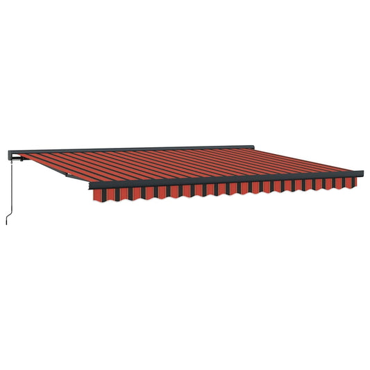 Einziehbare Markise Orange und Braun 450 × 300 cm Stoff, Metall