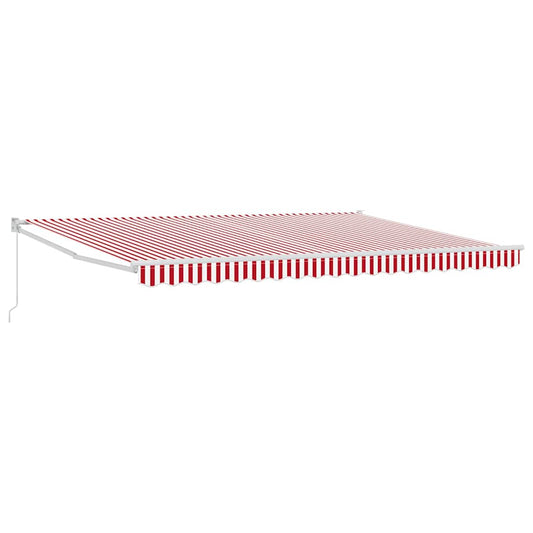 Einziehbare Markise Rot, weiß 450 × 300 cm Stoff