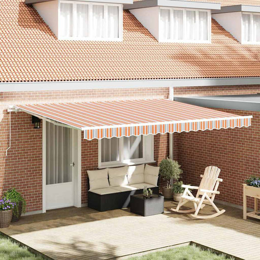 Einziehbare Markise Mehrfarbig 450 × 300 cm Polyester, Metall