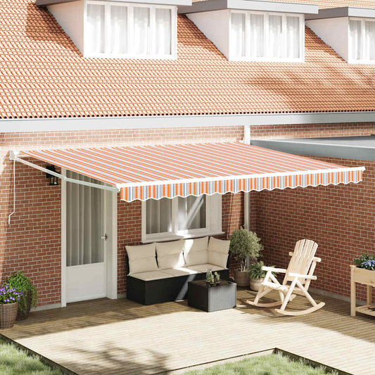 Einziehbare Markise Mehrfarbig 450 × 300 cm Polyester, Metall