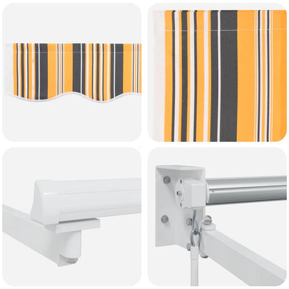Einziehbare Markise Mehrfarbig 450 × 300 cm Polyester, Metall