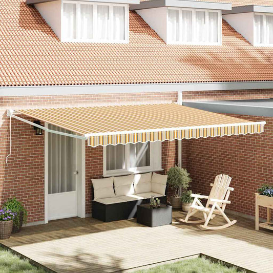Einziehbare Markise Mehrfarbig 450 × 300 cm Polyester, Metall