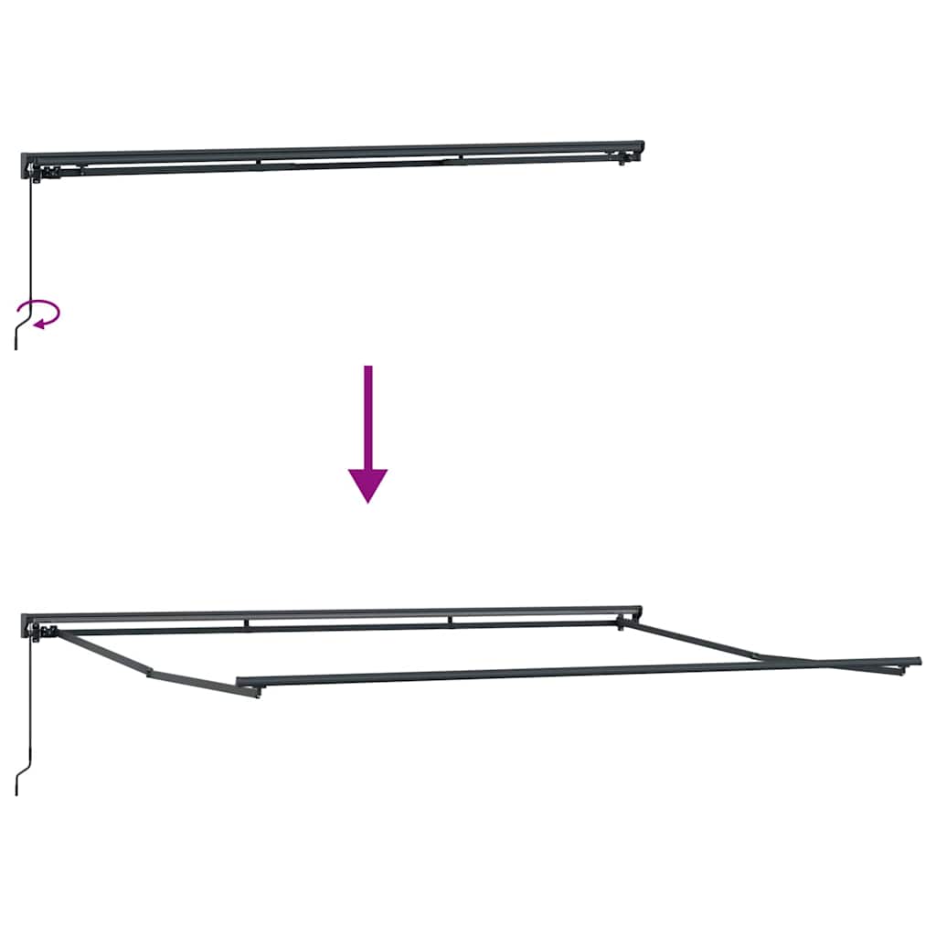 Einziehbare Markise Bunt gestreift 450x300 cm Stoff