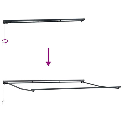 Einziehbare Markise Bunt gestreift 450x300 cm Stoff