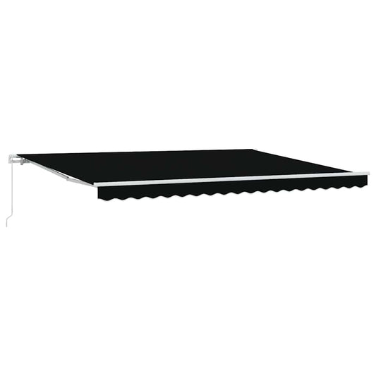 Einziehbare Markise Schwarz 450 × 300 cm Polyester, Metall