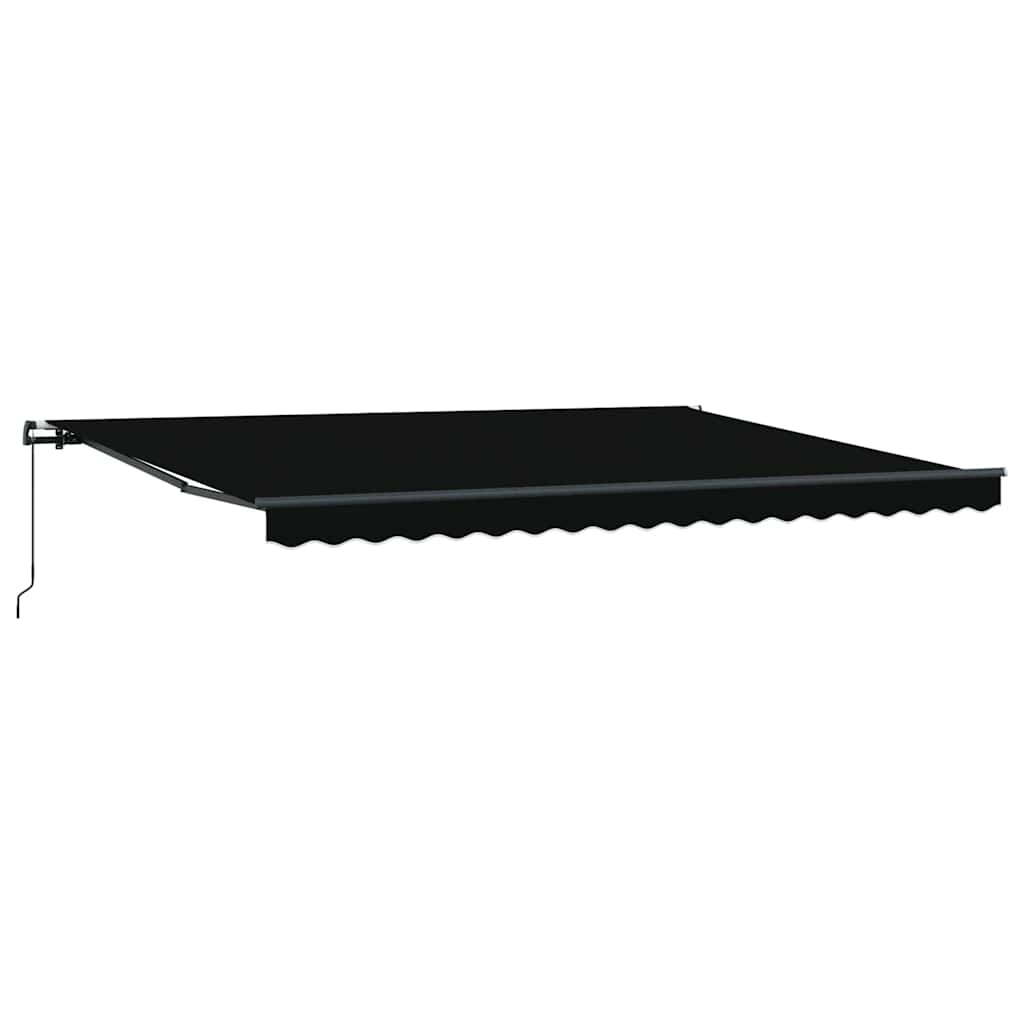 Einfahrbare Markise Schwarz Schwarz 450 × 300 cm Stoff