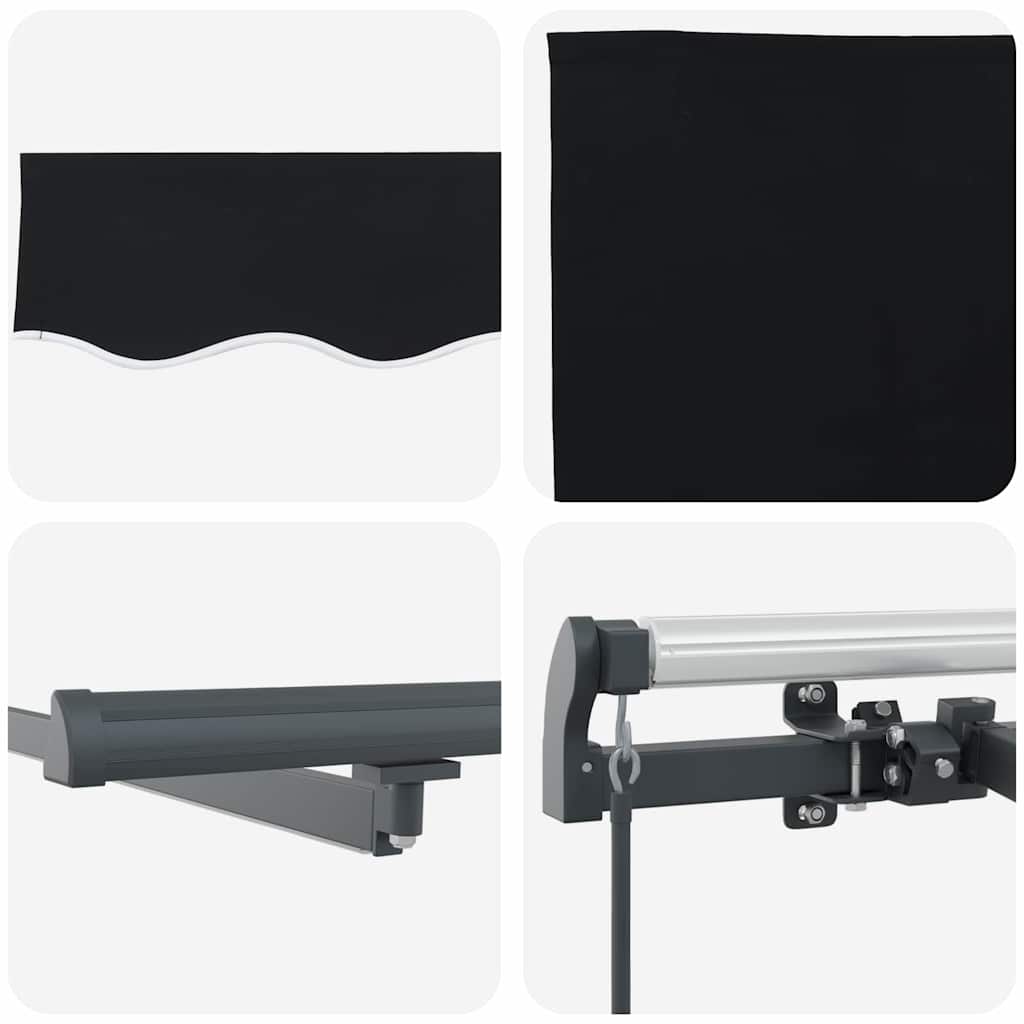 Einziehbare Markise Schwarz 450 × 300 cm Stoff