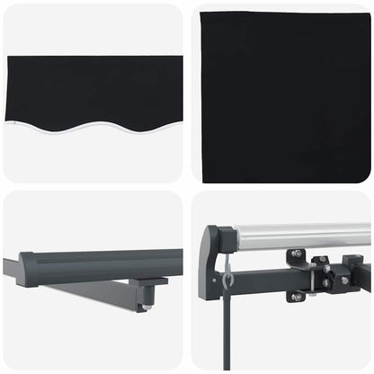 Einziehbare Markise Schwarz 450 × 300 cm Stoff