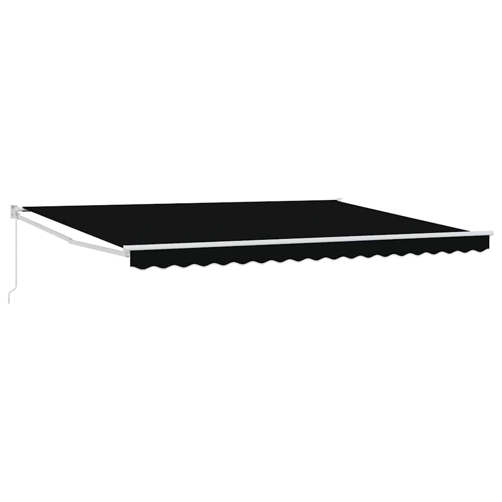 Einziehbare Markise Schwarz 450 × 300 cm Polyester, Metall