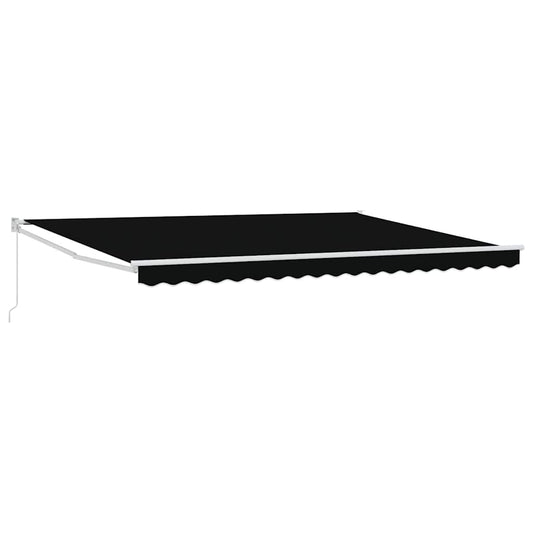 Einziehbare Markise Schwarz 450 × 300 cm Polyester, Metall