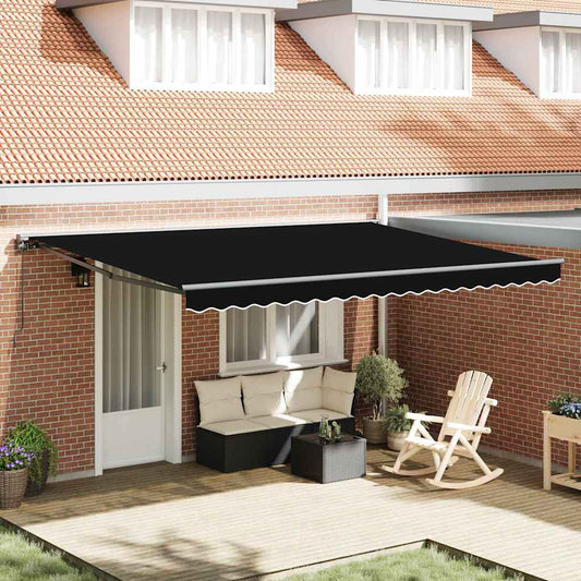 Einziehbare Markise Schwarz 450x300 cm Stoff
