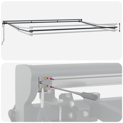 Einziehbare Markise Weiß 450x300 cm Stoff
